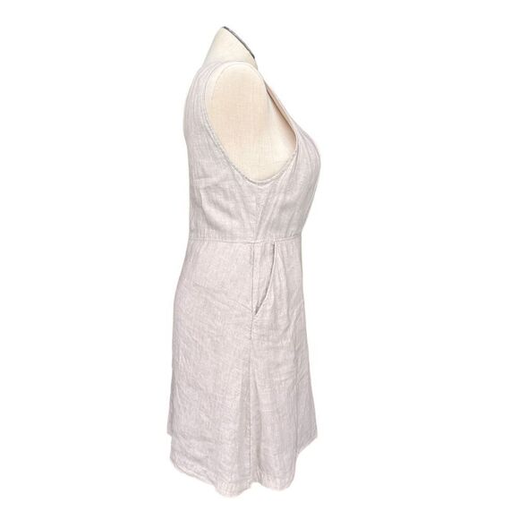 Tahari Women's Beige Linen‎ Sleeveless Dress Size 14 - Picture 2 of 7